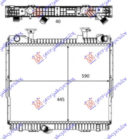 Nissan cabstar 2007- (f24m/f24w) HLADNJAK MOTORA 2.5 D DIZEL (445x570x40)