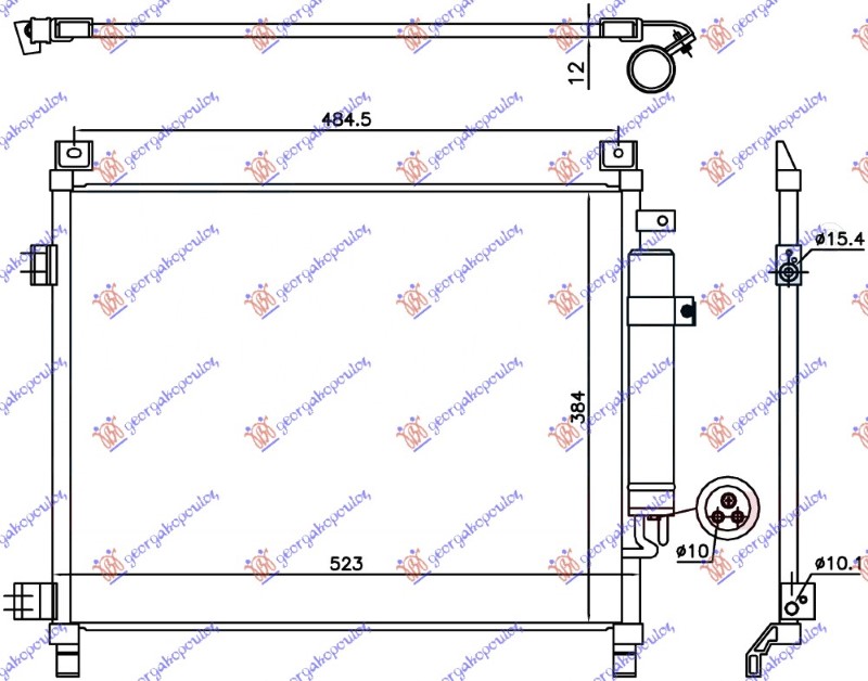 Nissan note 2013- (e12) HLADNJAK KLIME 1.2 BENZIN (490x385x12) (KOYO)