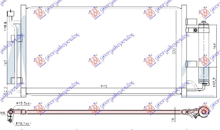 Nissan leaf 11-17 HLADNJAK KLIME (645x332x16) 10-13