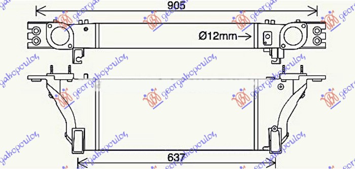 Nissan p/u (d40) navara 2wd-4wd 10-15 HLAD.INTERC.3.0 dCi DIZEL(515x225x80)