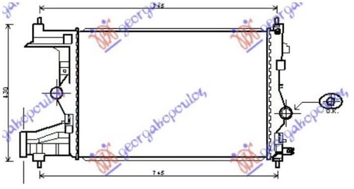 Opel astra j 4d 2013- (p10) HLADNJAK MOTORA 1.3/1.7 DIZEL (580x395) (NRF)