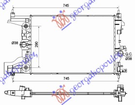 Opel astra j 5d/s.w. 10-13 HLAD MOTORA 1.6 BENZ (-AC)(58x39x16)AUTO