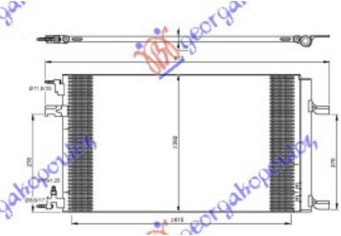Opel astra j 5d/s.w. 2013-2016 (p10) HLADNJAK KLIME BENZIN/DIZEL (625x380x16) (MARELLI)