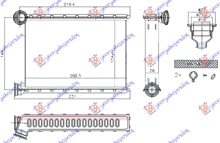 Opel meriva 14- GREJAC KABINE(BR)(202x135x26)