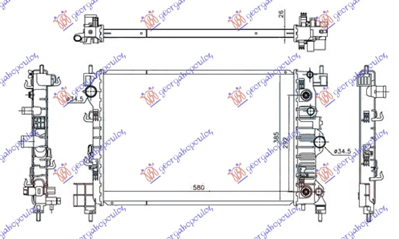 Opel mokka 13-16 HLAD 1.6/1.8 16v AUTO BENZIN (580x385x26