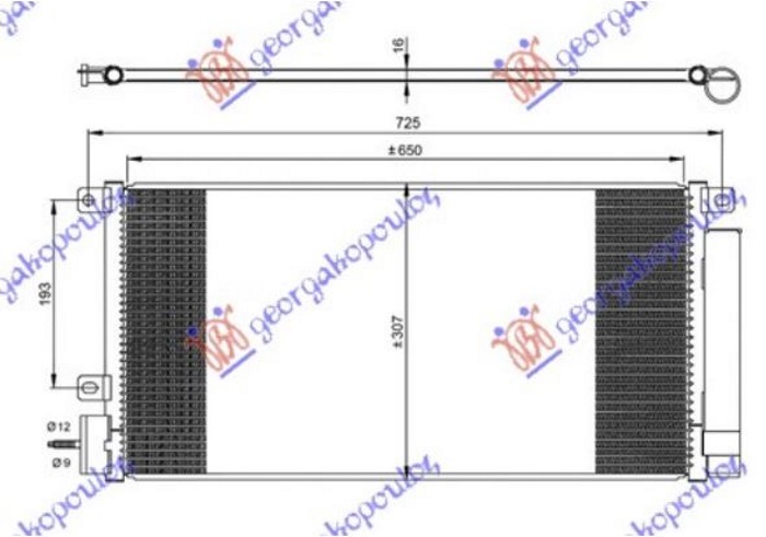 Opel mokka x 2016-2020 (j13) HLADNJAK KLIME 1.4i 16v TURBO BENZIN (650x310x16) (MARELLI)