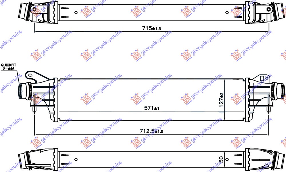 Opel adam 12- HLAD. INTERC. 1.0i TUR. BENZ.(571x127x50