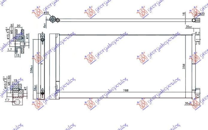 Opel vivaro 14-19 HLADNJAK KLIME 1.6 CDTi(78.8x35.6x1.6)