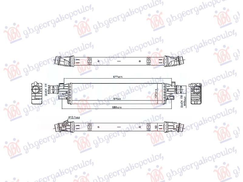 Opel corsa e 2015-2019 (x15) HLADNJAK INTERKULERA 1.4 BENZIN (571x127)