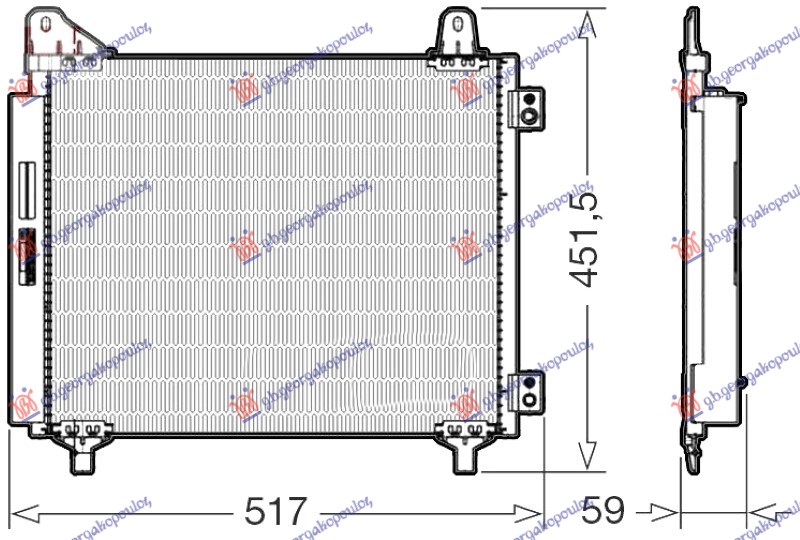 Peugeot 208 ii 2019-2023 (ub/up/uw/uj) HLADNJAK KLIME 1.2 BENZIN / 1.5 DIZEL (455x363x12)