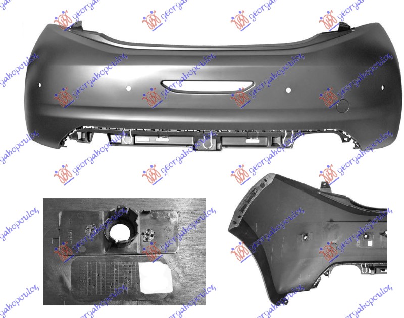 Peugeot 208 i 2012-2015 (ca/cc) ZADNJI BRANIK PM (4 PDC SENZORA (NOSACI) (A KVALITET)