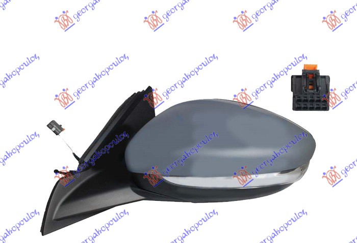 Peugeot 208 ii 2019-2023 (ub/up/uw/uj) RETROVIZOR MEHANICKI SA SAJLOM PM (MIGAVAC WY5W) (10 OTV 2 PIN) (A KVALITET) (KONVEKSNO STAKLO)