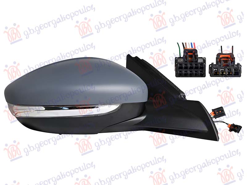 Peugeot 208 ii 2019-2023 (ub/up/uw/uj) RETROVIZOR ELEKTRICNI SA GREJACEM PM (MIGAVAC) (SENZOR) (10OTV/6 PIN + 4OTV/2 PIN) (A KVALITET) (KONVEKSNO STAKLO)