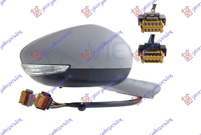 Peugeot 508 i 2015-2018 (8d) RETROVIZOR ELEK. SA GREJ. prajmer (ELEK-SKLOPIV) (MEM) (MIGAVAC LED) (SVETLO) (MRTAV UGAO) (SENZOR) (10OTV/10PIN+10OTV/8PIN)