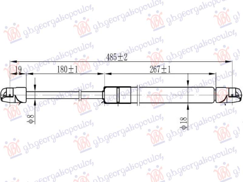 Peugeot 2008 ii 2019-2023 (cu) AMORTIZER GEPEK VRATA (485 mm - 685 njutna) (MARELLI)