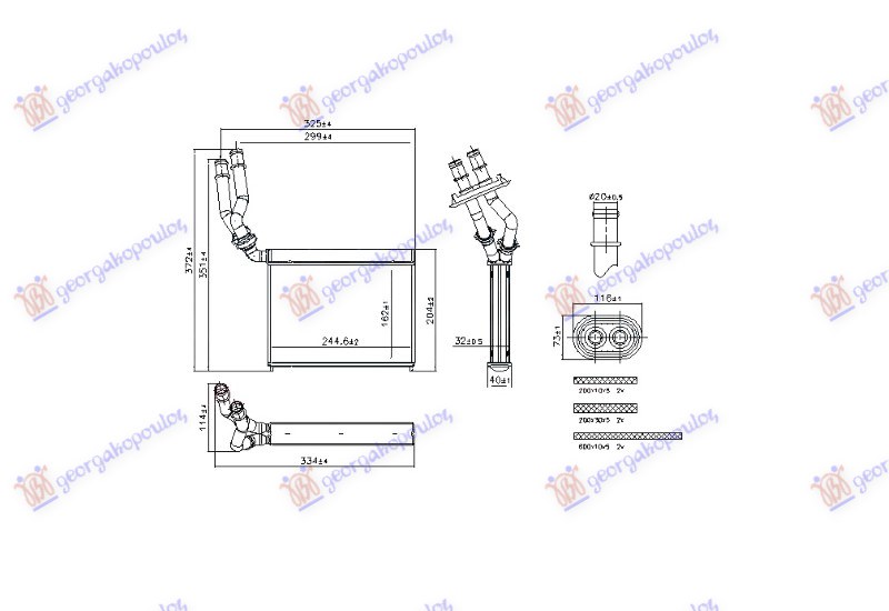 Vw touareg 10-14 GREJAC KABINE (162x245x32)