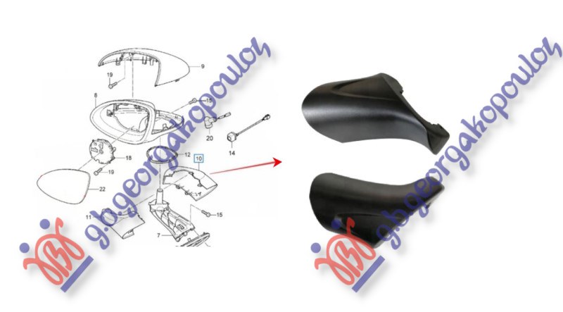 Porsche cayenne 2010-2015 (92a) POKLOPAC RETROVIZORA DONJI PM (PREDNJI DEO)