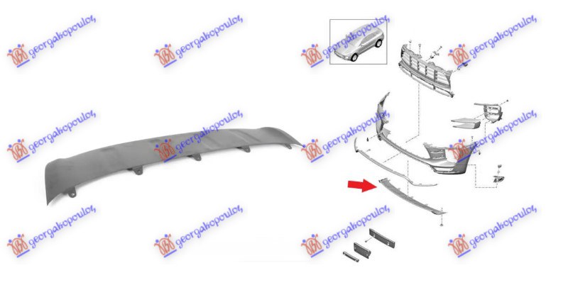 Porsche macan 14- SPOJLER PREDNJEG BRANIKA (DONJA LAJSNA) (3.6 TURBO)