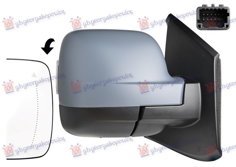 Renault trafic 2021- (fg/gg/eg) RETROVIZOR ELEKTRCINI SA GREJACEM PM (ELEKTRO-SKLOPIV) (MIGAVAC) (SENZOR) (MRTAV UGAO) (12 OTV 12 PIN) (A KVALITET)