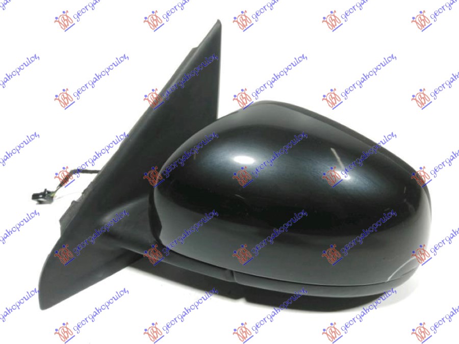 Renault twingo 2014-2019 (bcm/bca) RETROVIZOR ELEKTRICNI SA GREJACEM CRNI (SENZOR) (A KVALITET) (KONVEKSNO STAKLO)