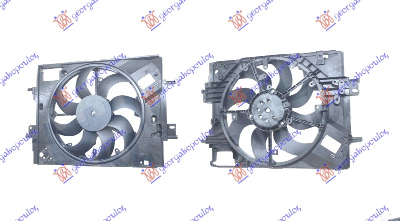 Renault captur ii 2020-2024 (hf) VENTILATOR KOMPLET 1.0/1.3 BENZIN - 1.5 DIZEL (400mm) (2 PIN) (NISSENS)