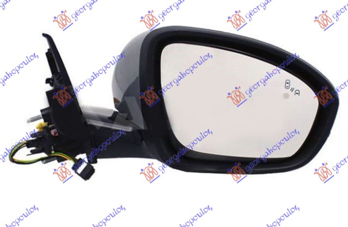 Renault talisman sedan/grandtour 2015- (lp) RETROVIZOR ELEKTRICNI SA GREJ. PM (ELEKTRO-SKLOPIV) (MIGAVAC) (SVETLO) (MRTAV UGAO) (SENZOR) (15 PIN) (KONVEKSNO STAKLO)