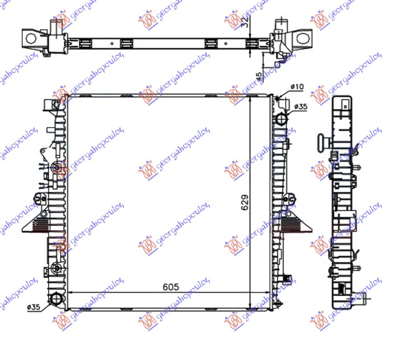 Land rover discovery 05-14 HLADNJAK 4.0i V6 - 4.4i V8 MAN-AUTO BENZ