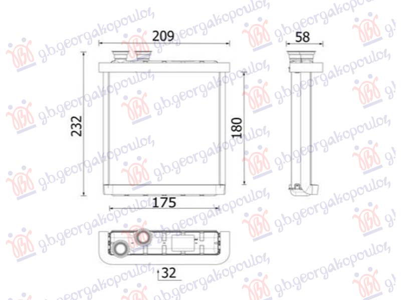 Jaguar e-pace 2017- (x540) GREJAC KABINE BENZIN/DIZEL (180x175) (MAHLE BEHR PREMIUM LINE)
