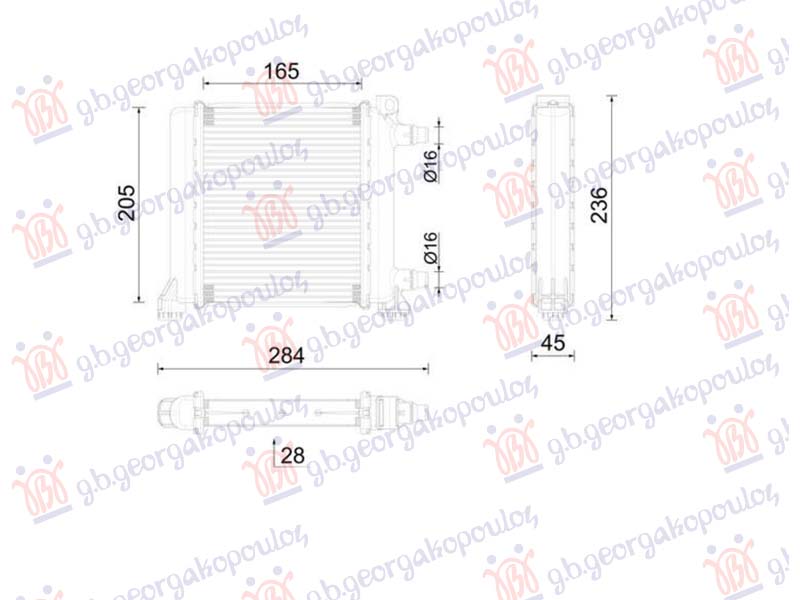 Mini cooper/one 2014-2021 (f55/f56) HLADNJAK MOTORA DODATNI 2.0 BENZIN (MAN/AUTO) (200x165x26) (NISSENS)