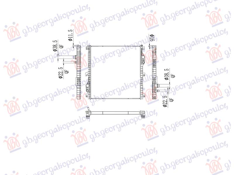 Land rover range rover 2021- (l460) HLADNJAK MOTORA 3.0 BENZIN/HIBRID - 3.0 DIZEL/HIBRID (AUTO) (625x663x36)