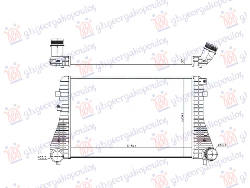 Vw passat 2005-2011 (3c2/3c5) HLADNJKA INTERKULERA 1.4/2.0 TSI TDI (618x403x32)