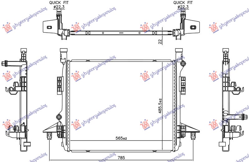 Vw id.3 2020-2023 (e11/e12) HLADNJAK MOTORA (565x485x22) (NRF)