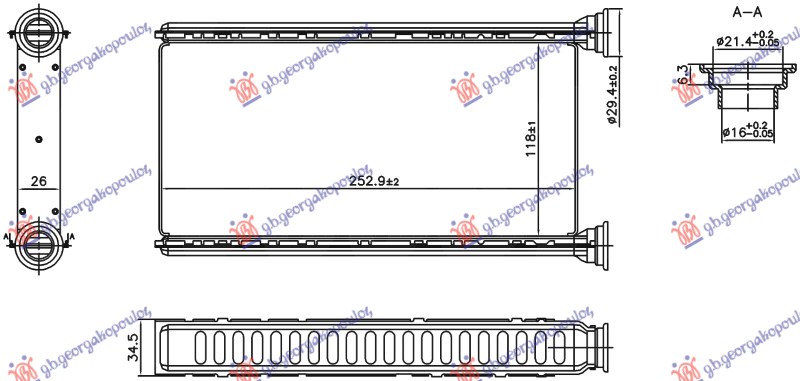 Subaru impreza 08-14 GREJAC KABINE (118x253x26)