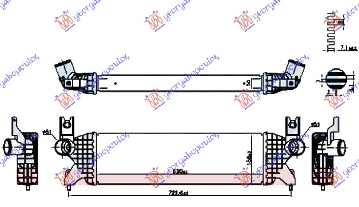 Suzuki sx4 s-cross 13-16 HL. INTERKULERA 1.0-1.4BEN (520x160x50)