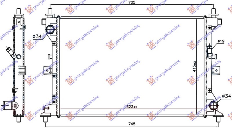 Suzuki vitara 2015-2019 (ly) HLADNJAK MOTORA 1.6 DDiS DIZEL (MAN) (623x415x27) (NRF)