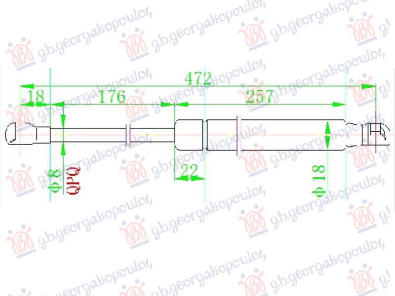 Suzuki sx4 s-cross 2013-2016 (jy) AMORTIZER GEPEK VRATA (472L-400N)