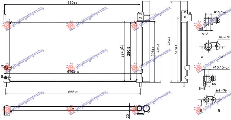 Toyota prius 12-16 HLADNJAK KLIME 1.8i 16V HIBRID (PRIUS PLUS) (670x280x20)