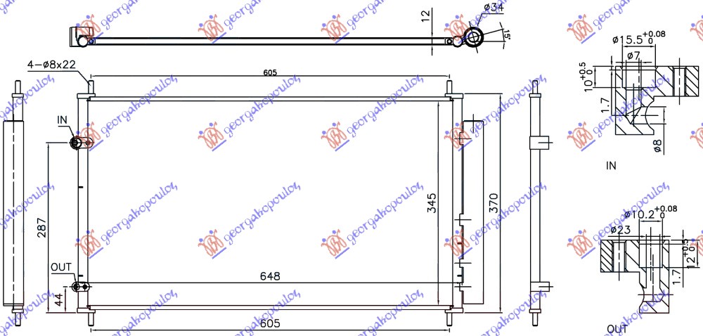 Toyota yaris 14-17 HLAD. KLIME 1.5 HIBRID 15- (600x355x16)