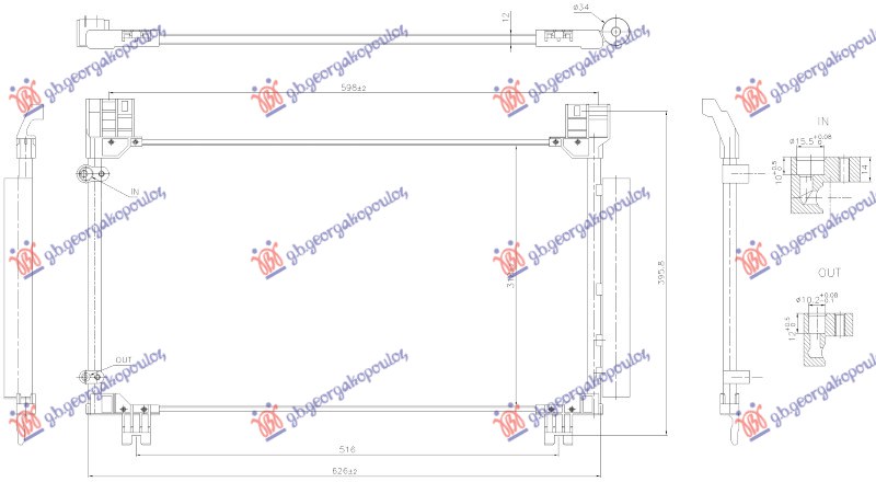 Toyota yaris 20- HLADNJAK KLIME 1.5/1.8 BENZIN (610x331x12)