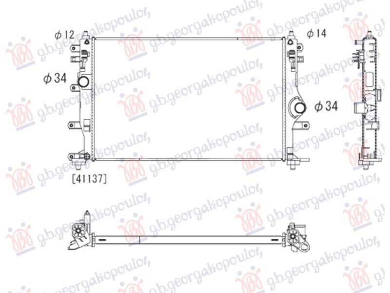 Toyota yaris iv 2020- (mxp) HLADNJAK MOTORA 1.6 BENZIN (GR) (625x407) (KOYO)