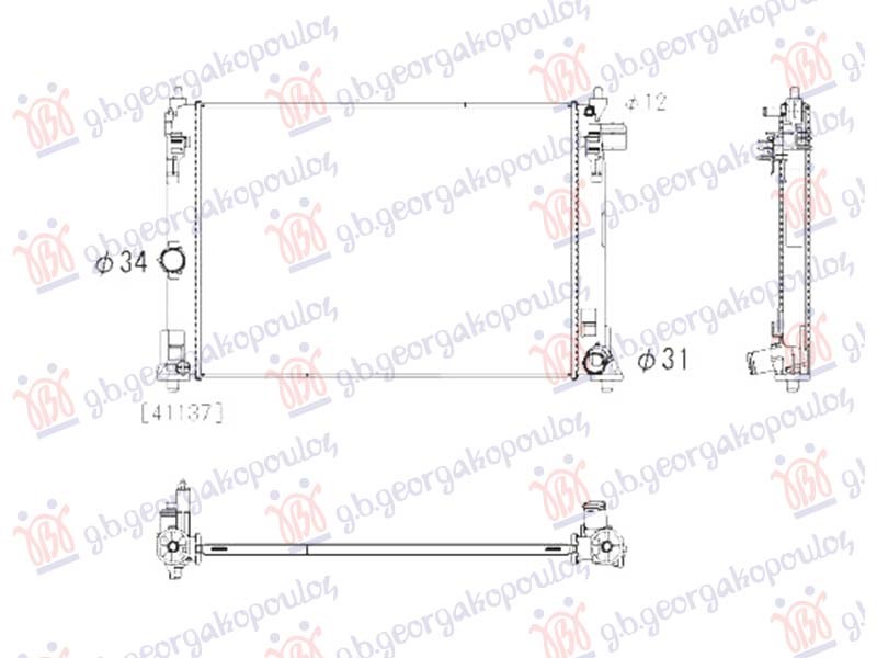 Toyota yaris iv 2020- (mxp) HLADNJAK MOTORA 1.0/1.5 BENZIN (524x388x16) (NRF)