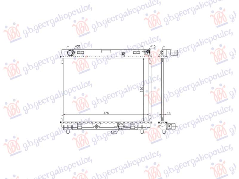 Toyota urban cruiser 2009-2014 (p1) HLADNJAK MOTORA 1.4 DIZEL (MAN/AUTO) (478x350) (NRF)