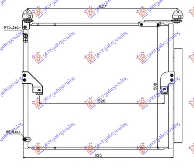 Toyota land cruiser prado 150 (j15) 09-13 HLADNJAK KLIME 3.0 D4-D DIZ (585x510x16)