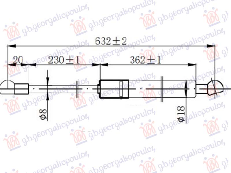 Toyota land cruiser v8 2007-2015 (j200) AMORTIZER GEPEK VRATA (632L-280N) 