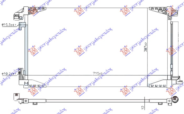 Toyota c-hr 16-19 HLADNJAK KLIME 1.2 TURBO BEN. (69x40x16)