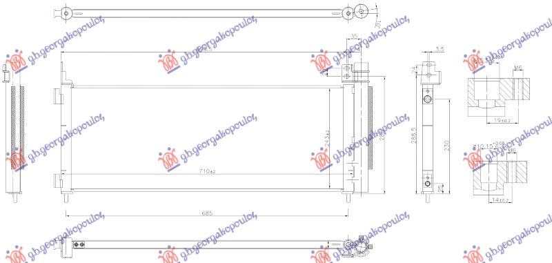 Toyota rav 4 16- HLADNJAK KLIME 2.5 BENZIN/HIBRID (710x243x20)