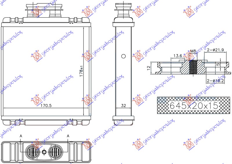 Vw polo 14-17 GREJAC KABINE (178x171x32)(BR)