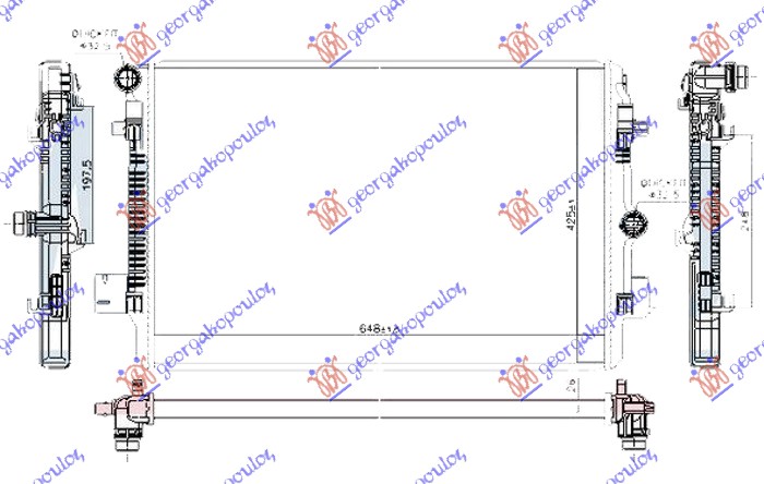 Vw polo 17- HLADNJAK MOTORA 2.0 GTI BENZIN (650x425x26)