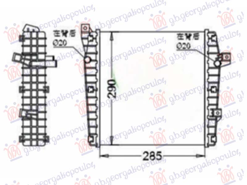 Vw touareg 2010-2014 (7p5/7p6) HLADNJAK MOTORA DODATNI 3.0 TSI HIBRID (AUTO) (CENTAR) (268x287)