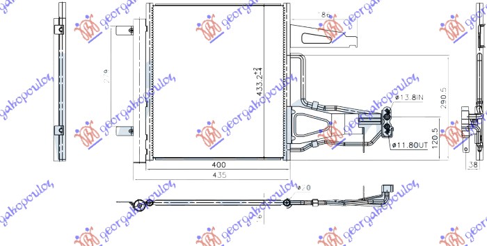 Vw up 16-19 HLADNJAK KLIME 1.0 Tsi BEN (400x430x16)